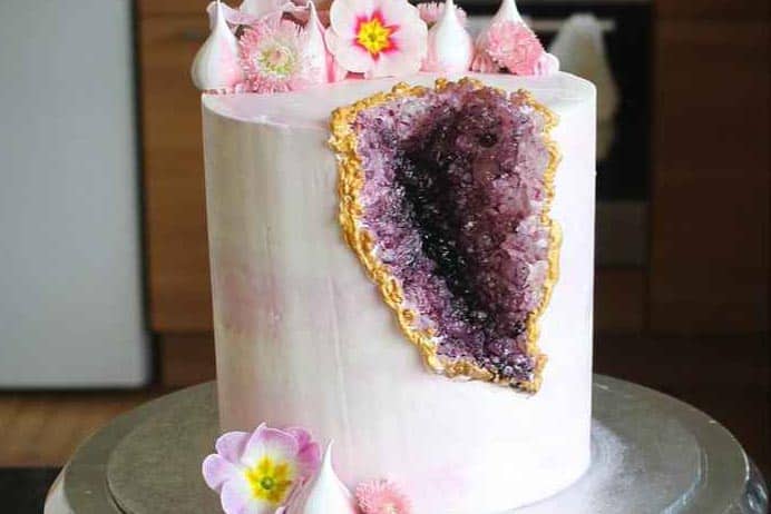 Black Frosting Recipe  Galaxy Geode Birthday Cake  Something Swanky