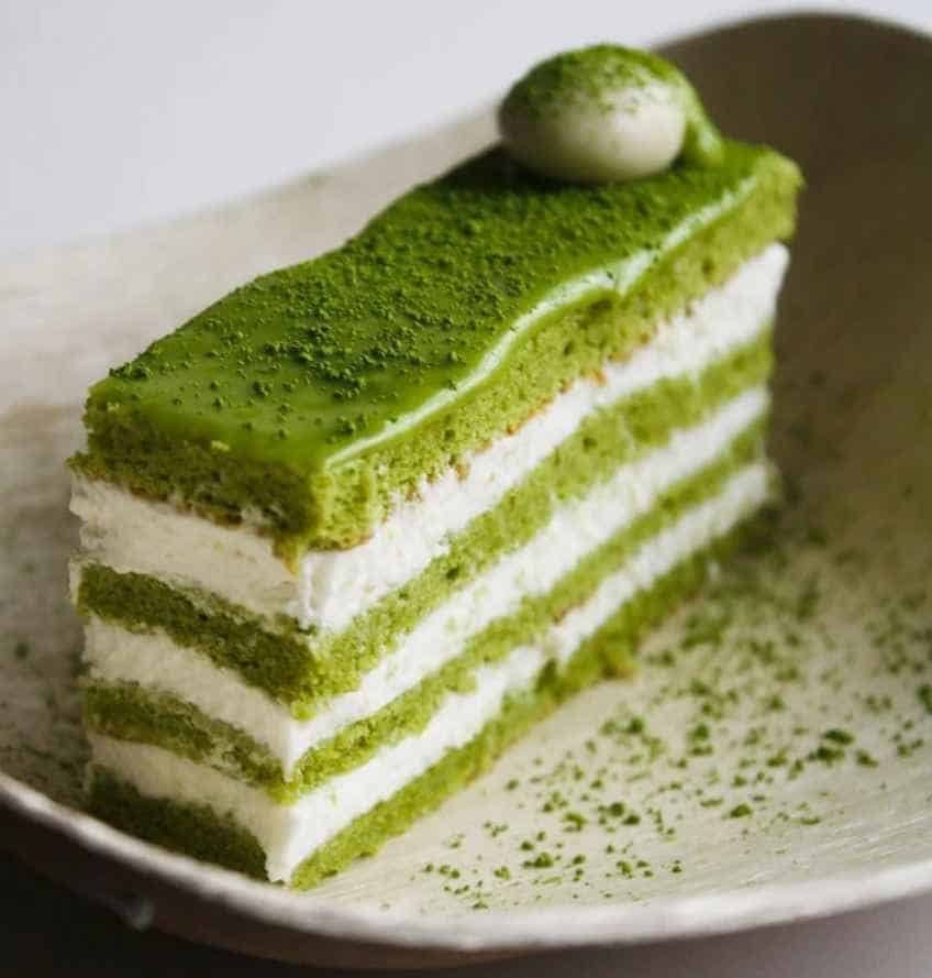 Matcha Almond Genoise Layer Cake