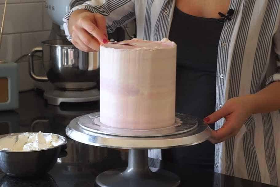 Trim and tidy up the cake