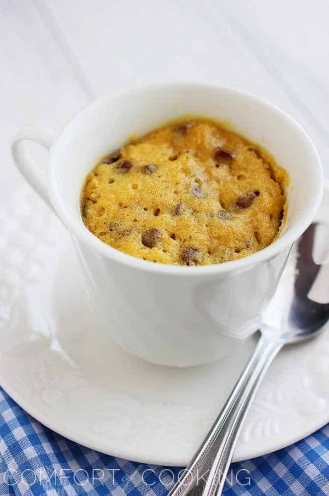Warm & Soft Chocolate Chip Cookie in a Mug