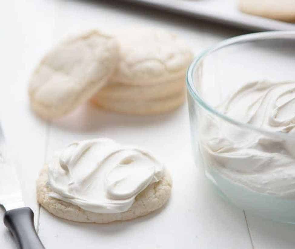 White Cake Cookies with Buttercream Frosting