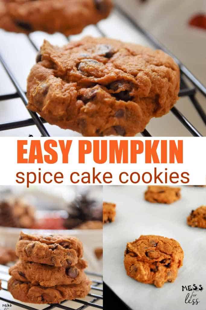 Pumpkin Cookies with Spice Cake Mix by Mess for Less