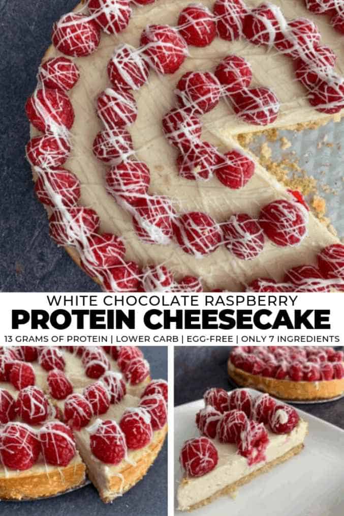 White Chocolate Raspberry Protein Cheesecake